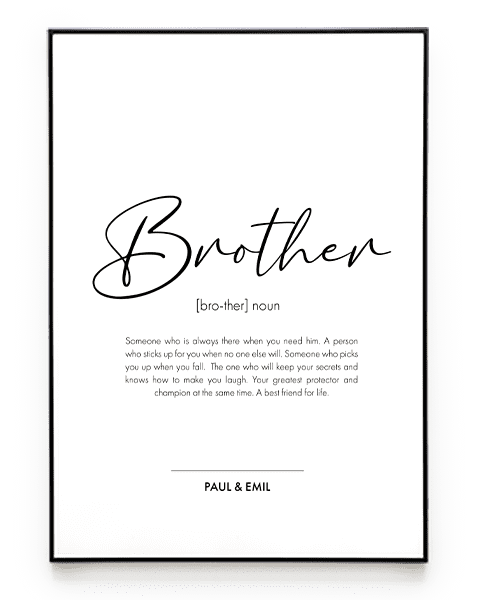 INSTANT DIGITAL DOWNLOAD Brother Dictionary Custom Digital Download Brother  Definition Poster Brother Gift custom Brother Poster -  UK
